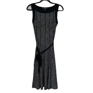 Jessica Howard‎ Womens Black Polka Dots A Line Dress Sleeveless Back Zip Size 6